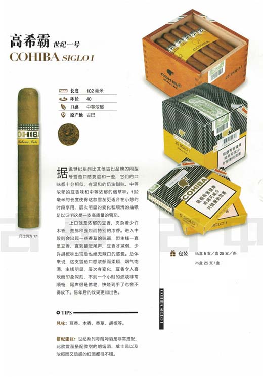 ‌COHIBA SIGLO I（高希霸世纪一号）雪茄